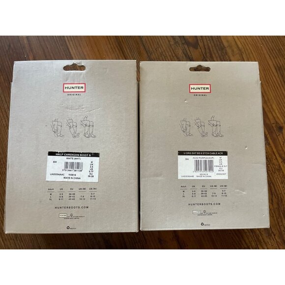 Hunter Original Tall Cable Knit Boot Socks - Medium, 2-Pack, New In Box - Picture 2 of 4